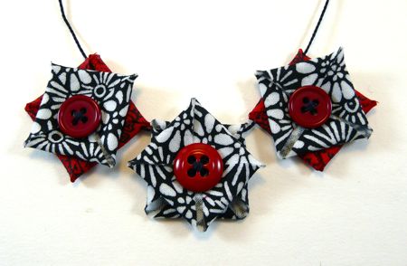 Diane's button-fabric jewelry