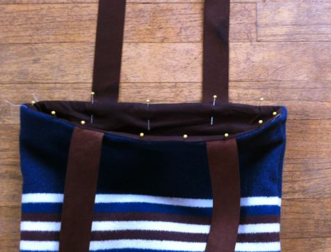 Border Print Wool Tote Tutorial 10