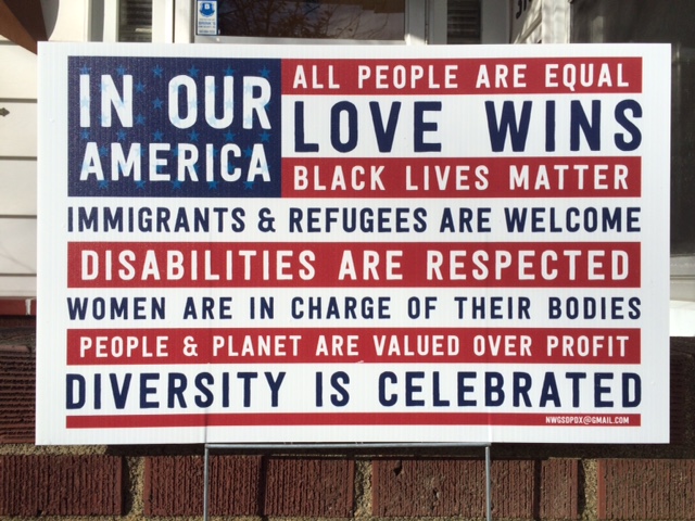 In Our America sign - NWGSDPDX